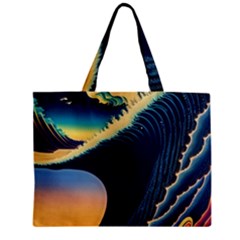 Japanese Japan Waves Sea Ocean Zipper Mini Tote Bag by uniart180623