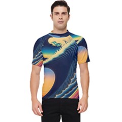 Japanese Japan Waves Sea Ocean Men s Short Sleeve Rash Guard by uniart180623