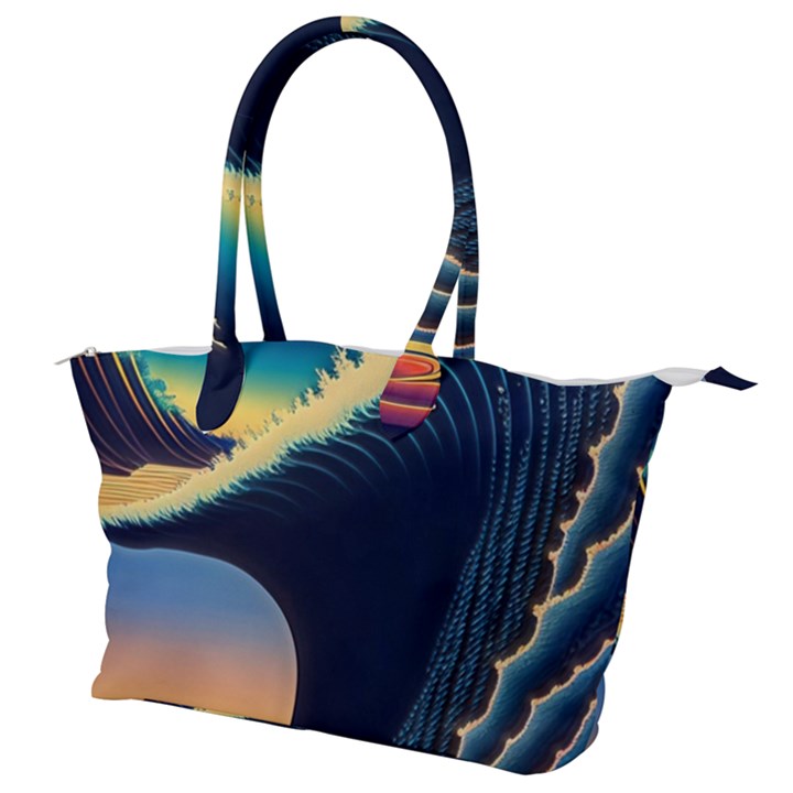 Japanese Japan Waves Sea Ocean Canvas Shoulder Bag