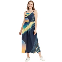 Japanese Japan Waves Sea Ocean Boho Sleeveless Summer Dress by uniart180623