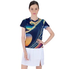 Japanese Japan Waves Sea Ocean Women s Sports Top by uniart180623