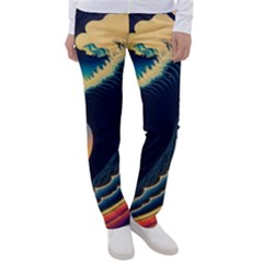 Japanese Japan Waves Sea Ocean Women s Casual Pants by uniart180623