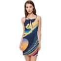 Japanese Japan Waves Sea Ocean Summer Tie Front Dress View1