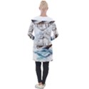 Ship Sail Sea Waves Longline Hooded Cardigan View2