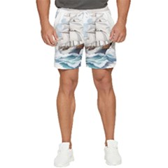 Ship Sail Sea Waves Men s Runner Shorts by uniart180623