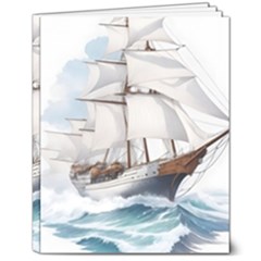 Ship Sail Sea Waves 8  X 10  Softcover Notebook by uniart180623