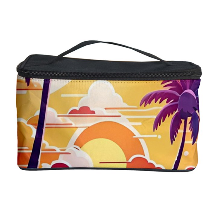 Nature Tropical Palm Trees Sunset Cosmetic Storage Case