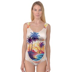 Nature Tropical Palm Trees Sunset Princess Tank Leotard  by uniart180623