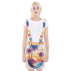 Nature Tropical Palm Trees Sunset Braces Suspender Skirt by uniart180623