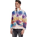 Nature Tropical Palm Trees Sunset Men s Puffer Bubble Jacket Coat View2