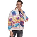 Nature Tropical Palm Trees Sunset Men s Puffer Bubble Jacket Coat View3