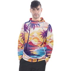 Nature Tropical Palm Trees Sunset Men s Pullover Hoodie by uniart180623