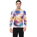 Nature Tropical Palm Trees Sunset Men s Long Sleeve Rash Guard View1