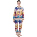 Nature Tropical Palm Trees Sunset Women s Long Sleeve Satin Pajamas Set	 View1