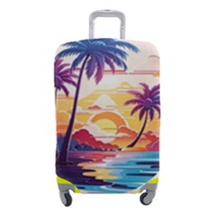 Nature Tropical Palm Trees Sunset Luggage Cover (small) by uniart180623