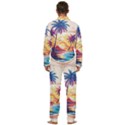 Nature Tropical Palm Trees Sunset Men s Long Sleeve Velvet Pocket Pajamas Set View4