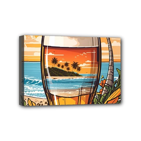 Beach Summer Drink Mini Canvas 6  X 4  (stretched) by uniart180623