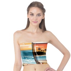 Beach Summer Drink Tube Top by uniart180623