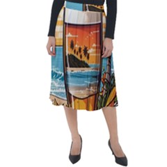 Beach Summer Drink Classic Velour Midi Skirt  by uniart180623