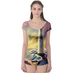 Lighthouse Colorful Abstract Art Boyleg Leotard  by uniart180623