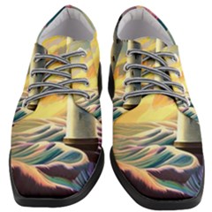 Lighthouse Colorful Abstract Art Women Heeled Oxford Shoes by uniart180623