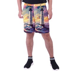 Lighthouse Colorful Abstract Art Men s Pocket Shorts by uniart180623