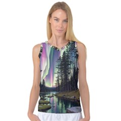 Northern Lights Aurora Borealis Women s Basketball Tank Top by uniart180623