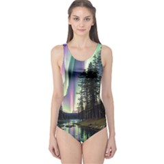 Northern Lights Aurora Borealis One Piece Swimsuit by uniart180623