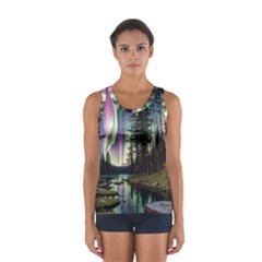 Northern Lights Aurora Borealis Sport Tank Top  by uniart180623