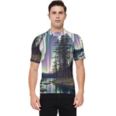 Northern Lights Aurora Borealis Men s Short Sleeve Rash Guard by uniart180623