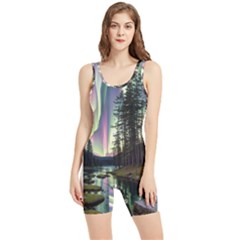 Northern Lights Aurora Borealis Women s Wrestling Singlet by uniart180623