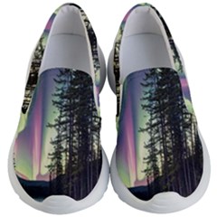 Northern Lights Aurora Borealis Kids Lightweight Slip Ons by uniart180623