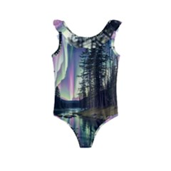 Northern Lights Aurora Borealis Kids  Frill Swimsuit by uniart180623