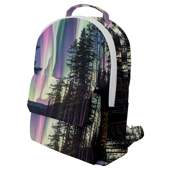 Northern Lights Aurora Borealis Flap Pocket Backpack (Small)