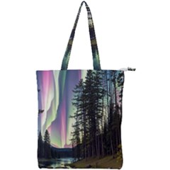 Northern Lights Aurora Borealis Double Zip Up Tote Bag by uniart180623