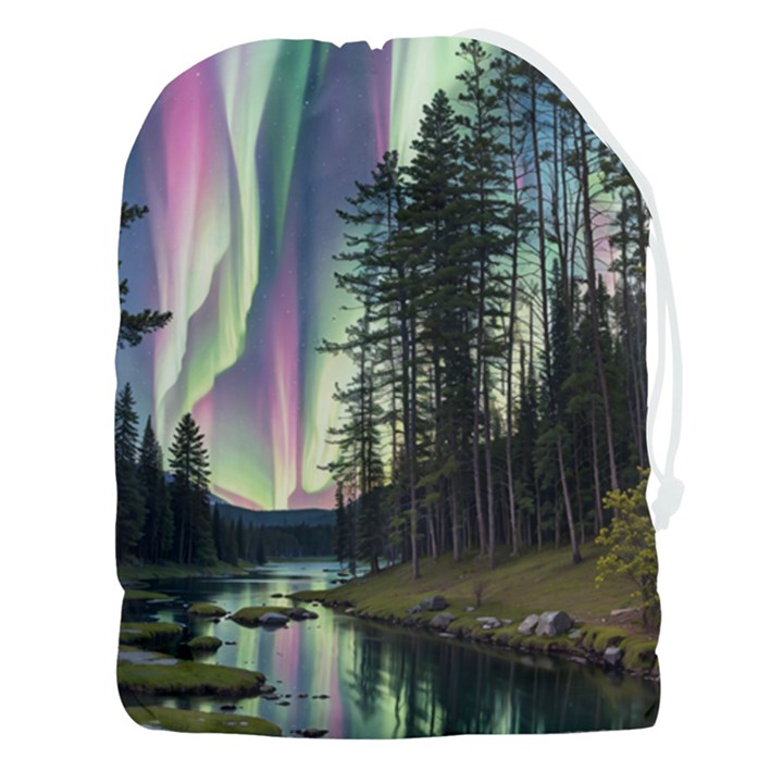 Northern Lights Aurora Borealis Drawstring Pouch (3XL)