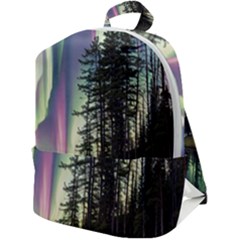 Northern Lights Aurora Borealis Zip Up Backpack by uniart180623