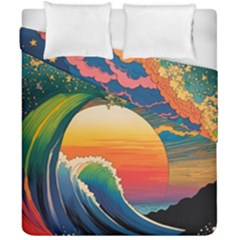 Waves Rainbow Sea Duvet Cover Double Side (california King Size) by uniart180623