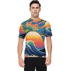 Waves Rainbow Sea Men s Short Sleeve Rash Guard by uniart180623