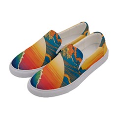 Waves Rainbow Sea Women s Canvas Slip Ons by uniart180623