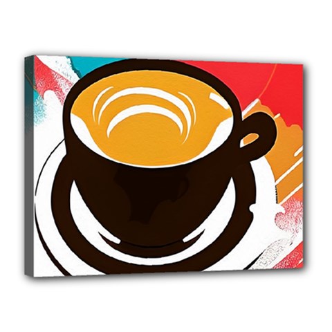 Coffee Tea Cappuccino Canvas 16  X 12  (stretched) by uniart180623