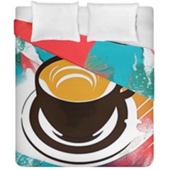 Coffee Tea Cappuccino Duvet Cover Double Side (california King Size) by uniart180623