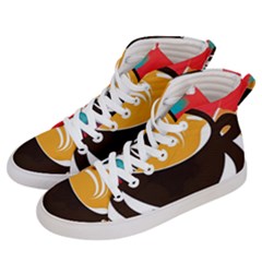 Coffee Tea Cappuccino Women s Hi-top Skate Sneakers by uniart180623