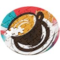 Coffee Tea Cappuccino Wooden Puzzle Round View3