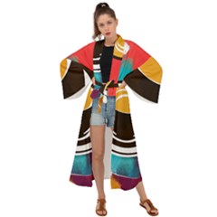 Coffee Tea Cappuccino Maxi Kimono by uniart180623