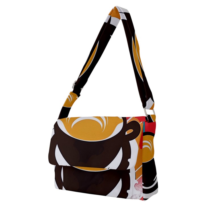 Coffee Tea Cappuccino Full Print Messenger Bag (M)