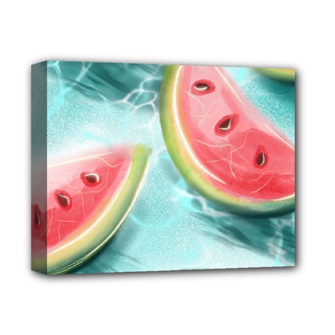 Watermelon Fruit Juicy Summer Heat Deluxe Canvas 14  X 11  (stretched) by uniart180623