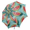 Watermelon Fruit Juicy Summer Heat Hook Handle Umbrellas (Large) View2