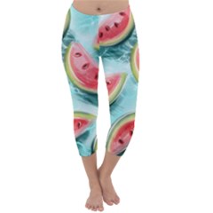 Watermelon Fruit Juicy Summer Heat Capri Winter Leggings 