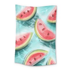 Watermelon Fruit Juicy Summer Heat Small Tapestry by uniart180623